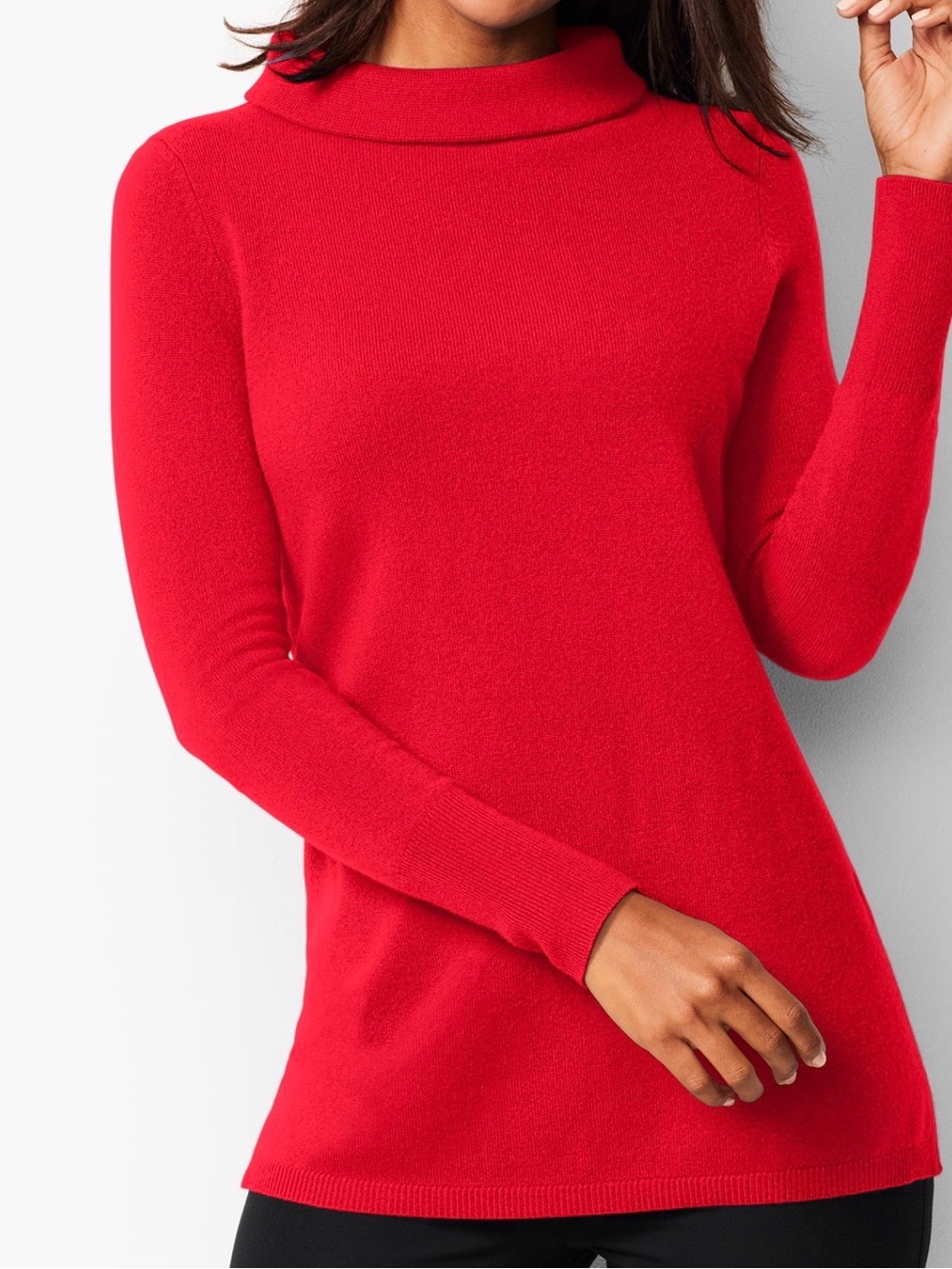 Talbots Sabrina Sweater. 100% Cashmere Red Portrait Neck Women's Sweater Small